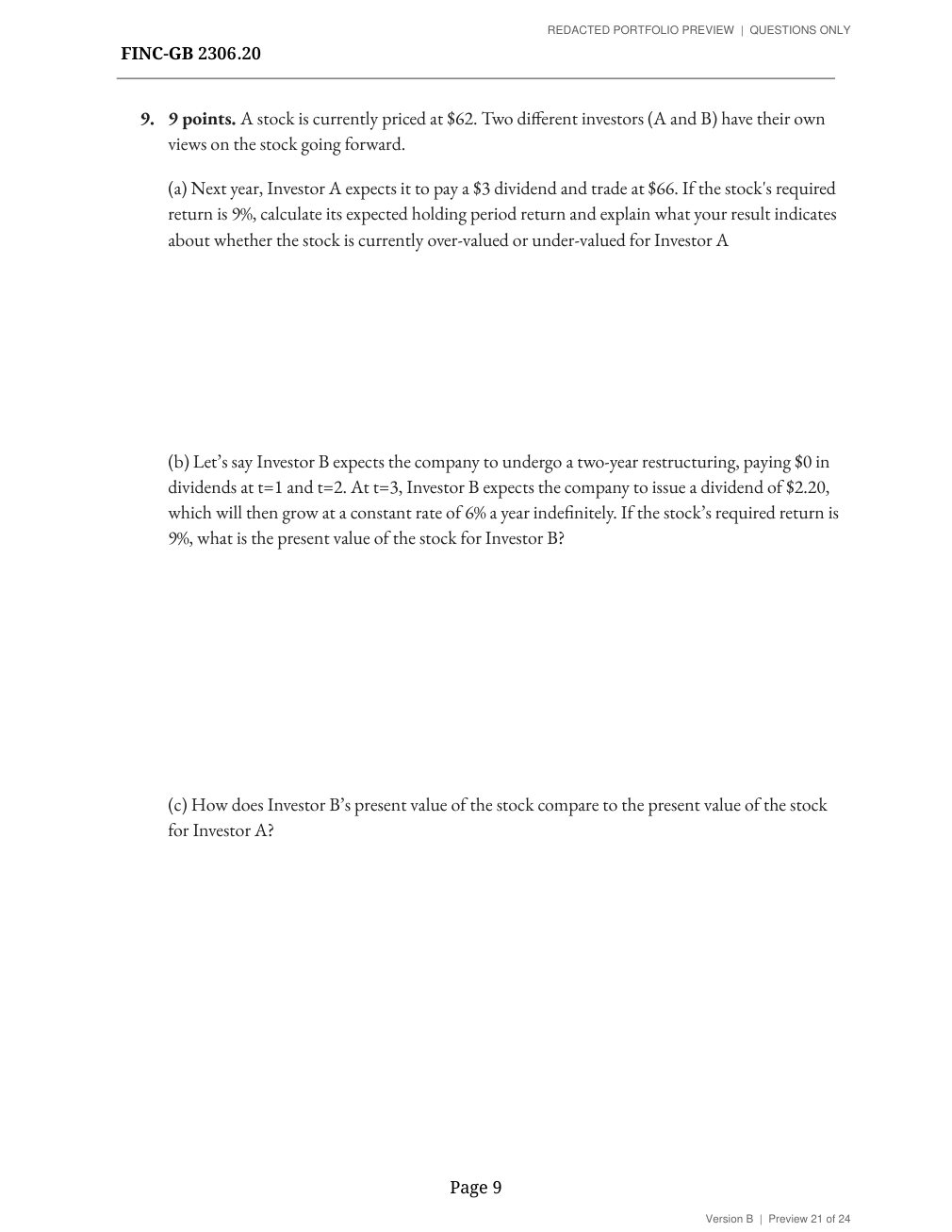 Midterm, version B, page 9